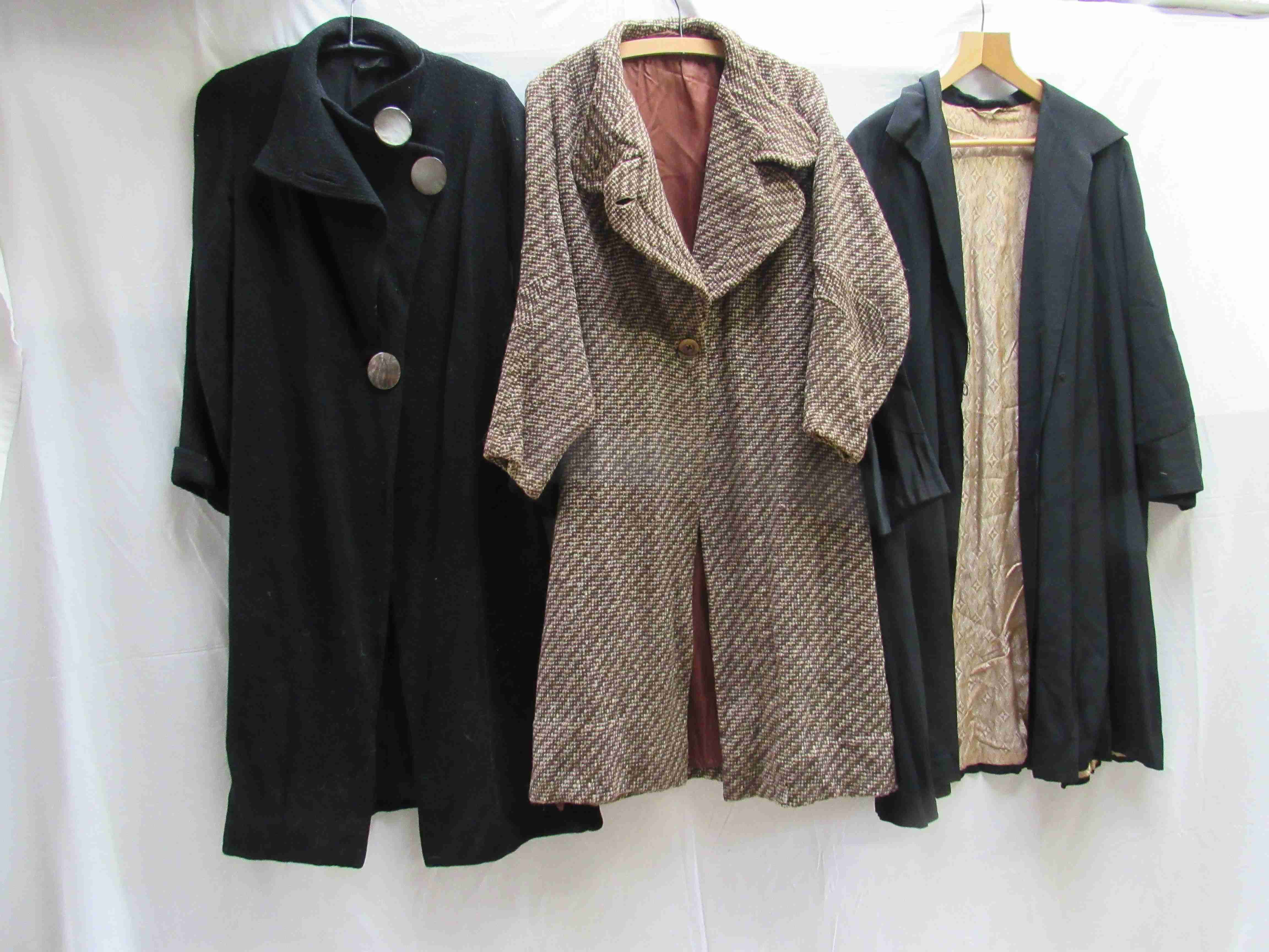 Three 1930's ladies coats,