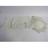 A Victorian table cloth with inserts of Bedford shire - Maltese lace,