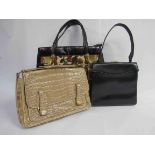 Three 1960's/70's handbags including a navy Waldybag design, cut velour and patent,