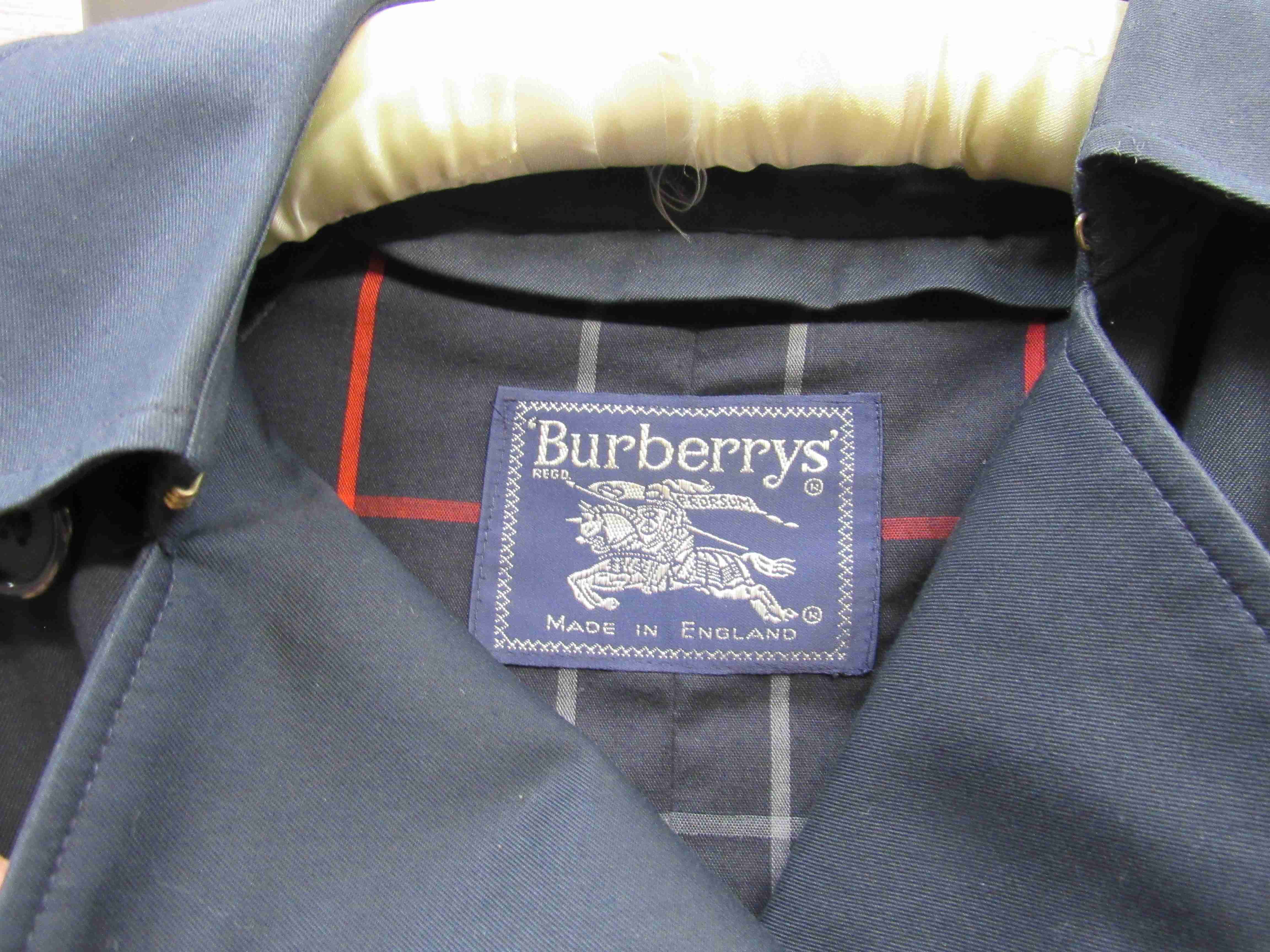 A Burberrys navy double breasted mackintosh - Image 2 of 2