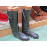 A pair of vintage gents black leather riding boots,