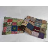 Two early 20th Century war time knitted blankets,