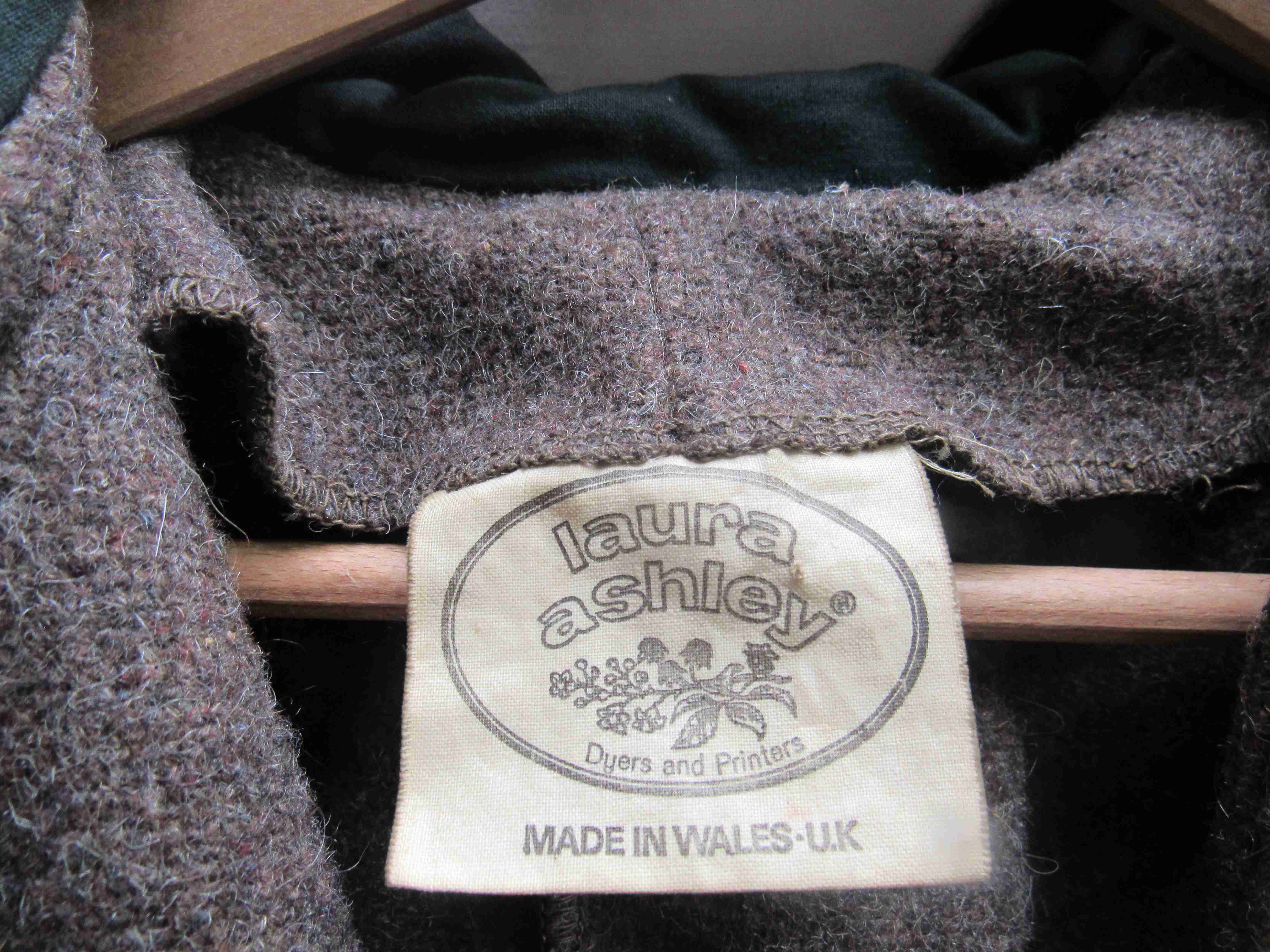 A 1970's Laura Ashley brown wool hooded cape, - Image 2 of 2