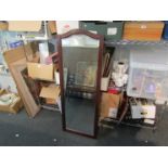 A mahogany framed bevel edged full length mirror,