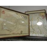 Three framed and glazed maps including Somersetshire