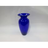 A circa 1950 Bristol blue glass vase,