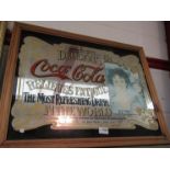 A Coca-Cola advertising mirror,