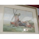 FRED LEVITT (XX): A framed and glazed watercolour, 'Cley Mill, Norfolk', signed bottom left, 25.