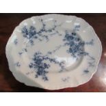 A Booths blue and white meat plate,