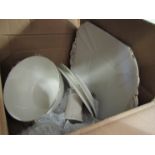 A box containing Goss ware,