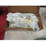 A wooden box containing Sheffield flatware
