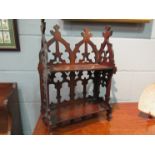 A Victorian carved mahogany folding bookshelf a/f,