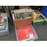 Two boxes of assorted classical Lp's, singles,