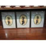 Three historical portraits in Hogarth frames of naval officers, Admiral, Full Dress,