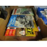 A box of motorcycling and motorcycle magazines