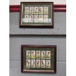 A pair of framed and glazed original Player's cigarette cards - "Hints on Association Football",