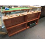 Two modern pine shelving units, 73cm x 80cm x 27.