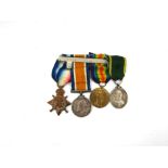 A WWI 1914-15 medal trio named to 1830 PTE. W.S. BROWN NORF. R.