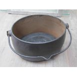 Two WWII painted wash tubs dated 1943, a cooking pot bearing WD broad arrow,