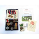 A collection of medals including three WWI British War Medals (one of which is to a casualty),