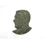 A Hitler side profile cast alloy plaque