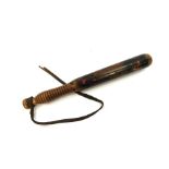 A 19th Century policeman's truncheon, ribbed grip,