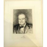 VERA DOWN: A pair of portrait engravings of Winston Churchill and Franklin D.