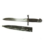 A Spanish Bolo bayonet with scabbard