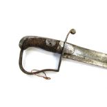 A 1796 pattern light cavalry officer's sabre with curved swelled blade joining a stirrup hilt with