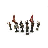 A collection of elastolin German Nazi figurines including Hitler (10)