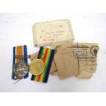 A WWI pair of medals to 5910 PTE. J. DAVIDSON 1st/8th Bn.