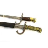 A French Gras bayonet (no scabbard) dated 1877,