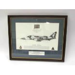 A limited edition print of a Jaguar GR3A aircraft, signed by multiple crew,