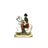 A Dresden figure of Napoleon on horseback