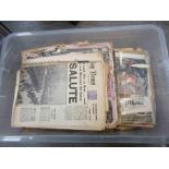 A quantity of WWII and later newspapers