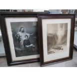 A matched pair of prints relating to Edith Cavell, "Pro Patria" and "Nurse cavell's Last Hours",