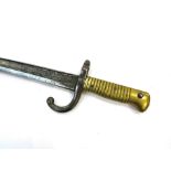 A 19th Century French Chassepot sabre bayonet, dated 1870,