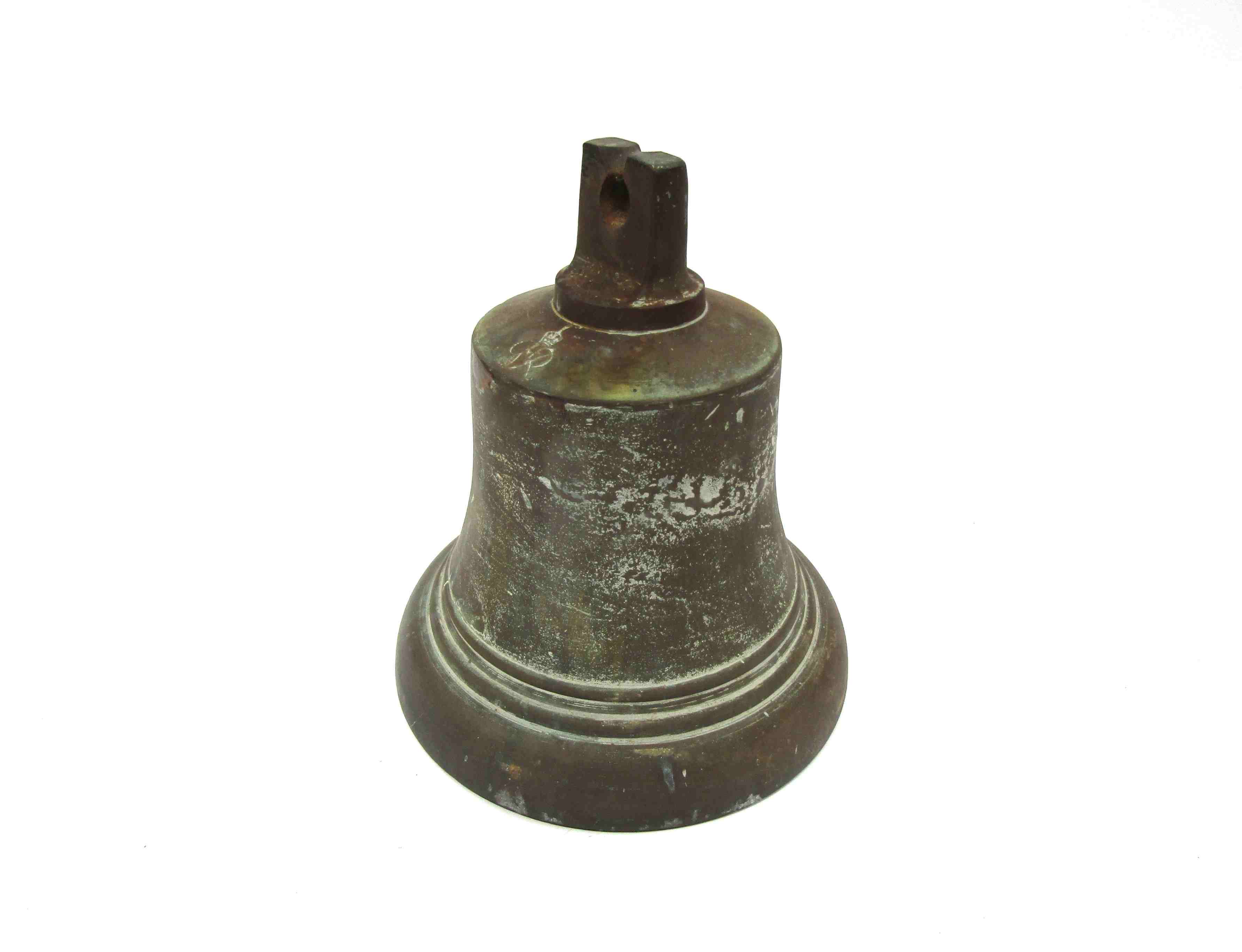 A George crown stamped bronze bell,