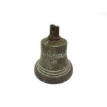 A George crown stamped bronze bell,