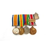 A WWI and WWII medal group of four consisting of War and Victory medals named to 201909 SJT. E.