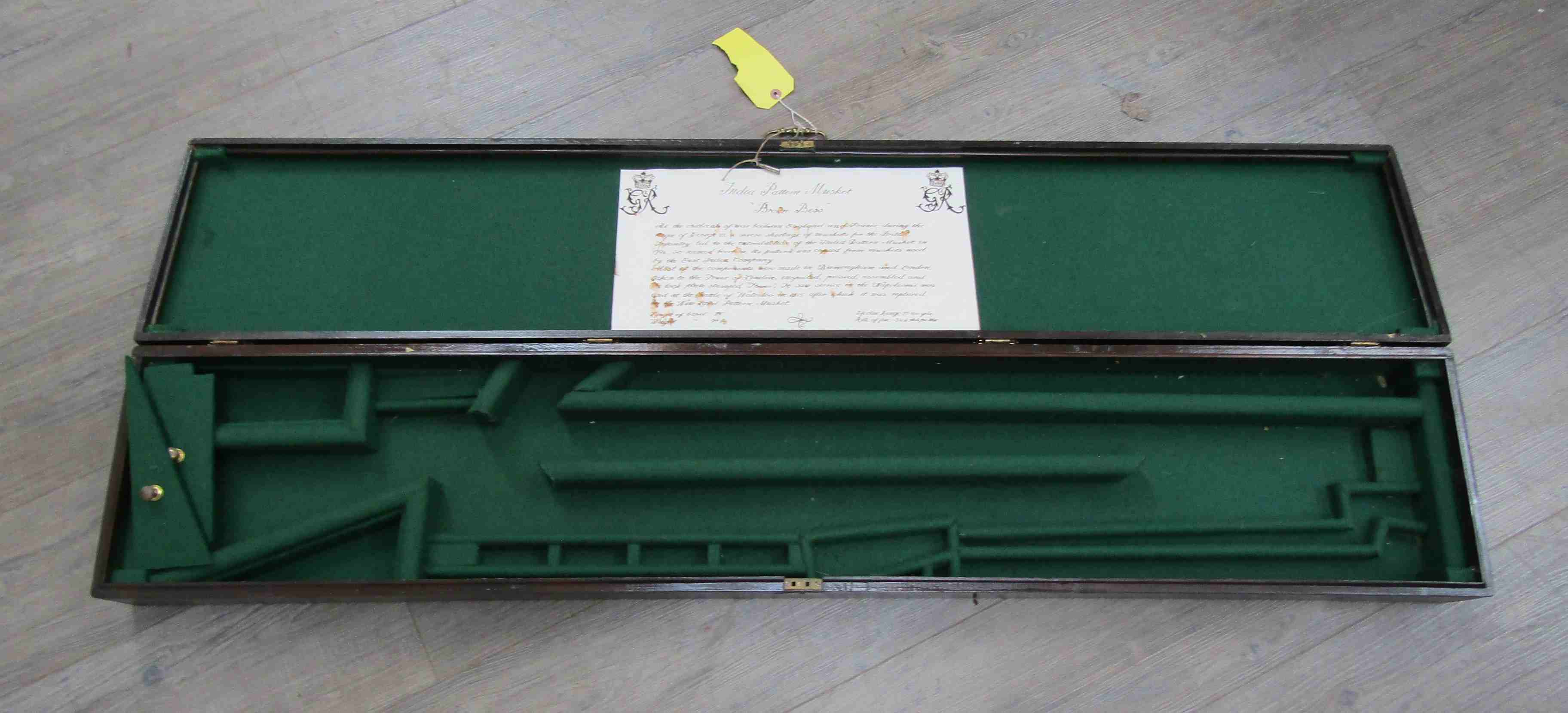 A display case for a Brown Bess musket