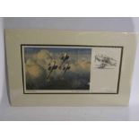 Two Keith Woodcock limited edition prints: Hawker Hurricane 11/50 and Hawker Fury 13/50,