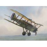 FRANK JOSEPH HENRY GARDINER (1942-): A watercolour depicting Royal Aircraft factory S.E.