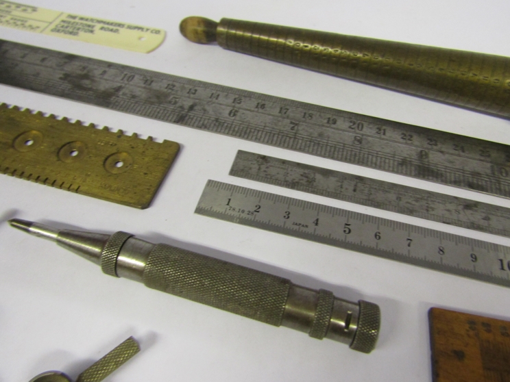 An assortment of horologist's/jeweller's marking and measuring tools including ring and stone - Image 3 of 5