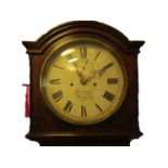 An early 19th Century flame mahogany Scottish longcase clock with 12" painted Roman circular dial