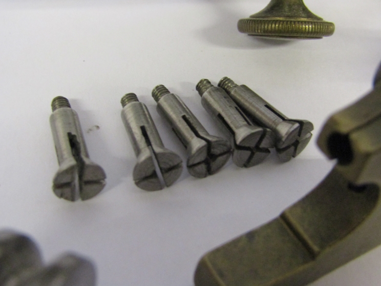 Assorted horological turns with brass and steel collets, - Image 3 of 5