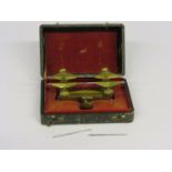 An antique watchmaker's depthing tool with runners,