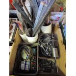 Three boxes of mixed horological raw materials/consumables including oilers, emery laps, shellac,