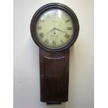 An early 19th Century mahogany and ebony inlaid single weight driven trunk dial/tavern clock,
