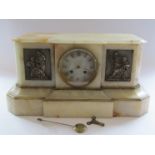 A late 19th Century French marble mantel clock,